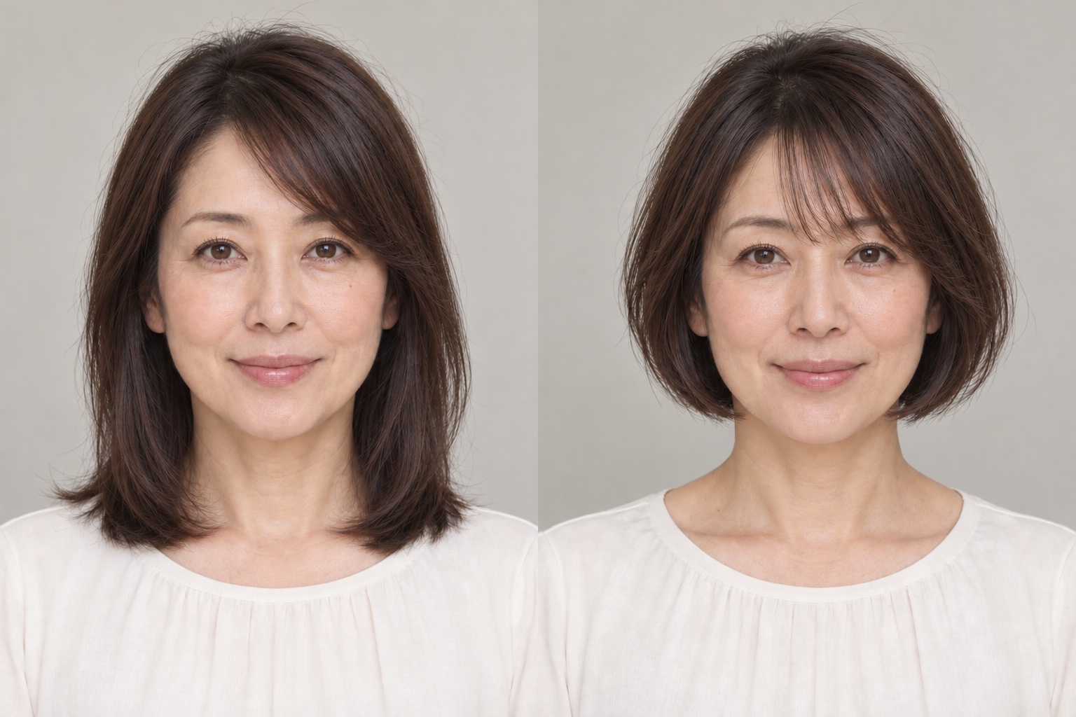 カット後を想定したボブヘアのAIイメージ